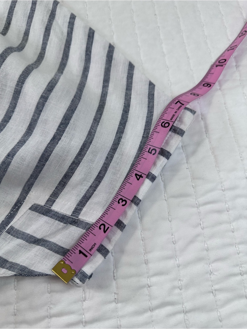 Lucky Brand White and Gray Striped Button Down Linen Blend Maxi Shirt Dress Sz M - Picture 11 of 13